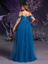 Maternity Cold Shoulder Ruched Bust Tulle Cami Party Dress